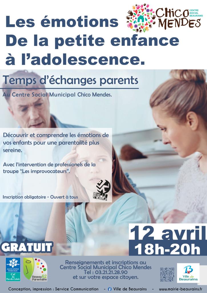 Soirée parents : les émotions de la petite enfance à l'adolescence ...